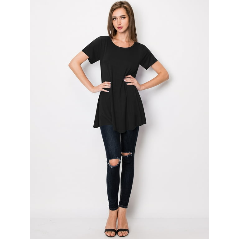 Black tunic s for leggings fashion