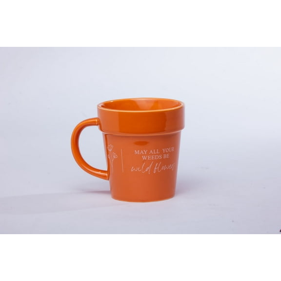 Gift for Gardener - Gardener Coffee Mug and Spoon. Cool Coffee Mugs for Women. Plant Lady and Seeds. Greate for Gardeners Mom Dad Grandparents Microwave Dishwasher Safe Terra Cotta (Flower)