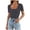 Dark Gray, variant on HXWCHs Women Solid Organic Cotton T Shirt 2024 Summer Women's Square Neck Ribbed Knit Tee Slim Fitted Casual Short Sleeve Basic top M Dark Gray