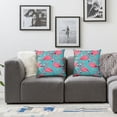thumbnail image 3 of JRXY Throw Pillow Covers with Pink Flamingos Turquoise Palm Tree Flamingo Tropical Color Animal Hawaii Water Art Decorative for Couch Living Room Set of 2 White, 3 of 6