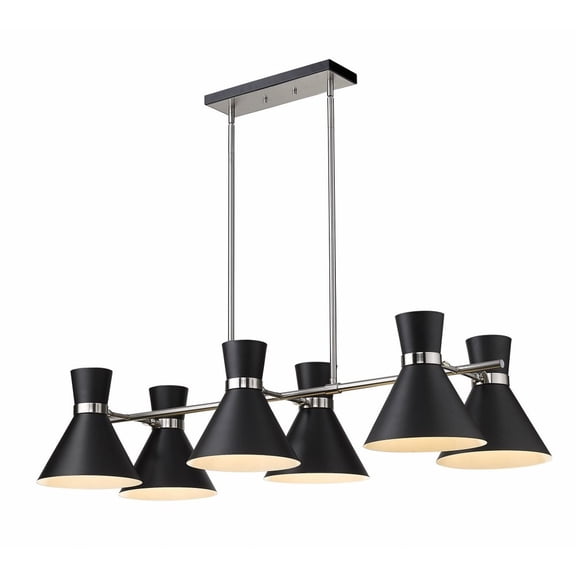 6 Light Island/Billiard Z-Lite 728-6L-Mb-Bn