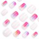 thumbnail image 3 of Uñas postizas Sunset Ombre con degradado rosa y naranja, cortas, cuadradas, reutilizables, de gel brillante., 3 of 5