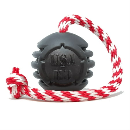 UPC: 0810216024093 | USA-K9 Magnum Black Stars and Stripes Ultra-Durable Rubber Chew Toy  Reward Toy  Tug Toy  and Retrieving Toy