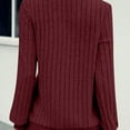 thumbnail image 6 of Womens V Neck Sweaters, Long Sleeve Pullover for Women Fall Fashion Loose Fit Ribbed Solid Color Thin Sweater S-2XL, 6 of 7