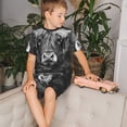 thumbnail image 4 of Balery Geometric Bull Design Conjunto de Pijama Infantil de Manga Corta con Estampado – Ropa de Dormir de Algodón Suave-X-Large, 4 of 6