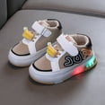 thumbnail image 2 of huajiao Toddler Girls Light Up Shoes Spring PU Leather Walking 𝗙lats 𝗧winkle Lightweight Casual Cute Running Sneakers, 2 of 8