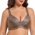 thumbnail image 3 of Women's Sexy Lace Embroidered Bras Full Coverage Unlined Underwire Plus Size Bra 42B, 3 of 5
