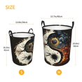 thumbnail image 3 of Round Oriental Symbol Burning Foldable Laundry Hamper with Handle Storage Basket for Clothes Toys & Organizing, 3 of 6