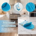 thumbnail image 7 of Howayme Ribbed Mini Oven Mitts 2-Pack Set, 5.5"x8.5", Teal Mandala Printed, Heavy Duty Cotton, Non-slip Heat Resistant Soft Silicone Oven Mitts with Hanging Loop for Cooking Kitchen Decor, 7 of 7
