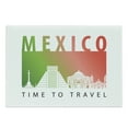 thumbnail image 1 of Travel Cutting Board, Time to Travel Mexico Calligraphy and Landmarks on a Plain Backdrop, Decorative Tempered Glass Cutting and Serving Board, in 3 Sizes, by Ambesonne, 1 of 2