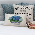 thumbnail image 5 of Blue Hydrangea Throw Pillow Covers 12x20 Inch Chinoiserie Ginger Jar Vintage Floral Outdoor Grandmillenial Lumbar Decorations Decorative Throw Pillows Cases for Home Living Room Couch Decor, 5 of 6