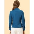 thumbnail image 3 of Allegra K Camisa De Chifón De Manga Larga Con Cuello En Punta Para Mujer lago azul S, 3 of 5