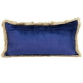 thumbnail image 2 of Boho Blue with Gold Fringe Decorative Lumbar Throw Pillow, 2 of 3