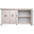 thumbnail image 3 of Cip 74 Inch 4 Door Console Table with Fixed Shelf - Distressed Ivory Pine, 3 of 4