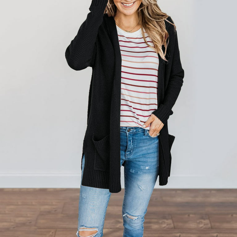 Long Sleeve Cardigan for Women Fall Open Front Cardigan with Pockets Casual  Duster Lightweight Women Sweater