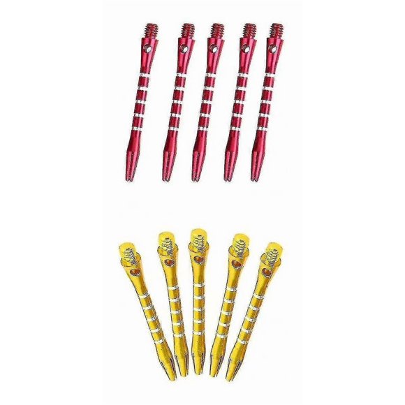 Re-slotted Fluted Aluminium 2ba Threaded,dart Shaft Straight Ring Aluminium Shaft Metal Shaft(:,red)(10pcs)