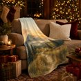 thumbnail image 3 of Misty Mountain Valley Path Through Evergreen Meadow Autumn, Peaceful Mountain Lake Scene, Warm Flannel Blanket for Cabin and Lodge, Outdoor Lovers Thanksgiving Gift, Artistic Home Decor, 3 of 9