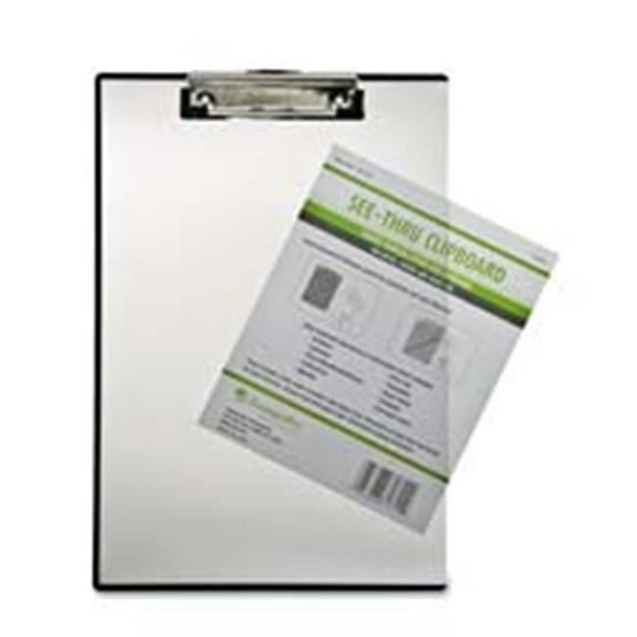 Baumgartens  Double Panel See-Thru Clipboard- 9in.x13-.50in.- Clear