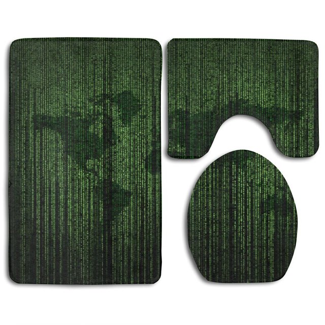 ABPHQTO El código Juego de alfombras de baño de 3 piezas Alfombra de baño Alfombra de contorno y tapa de inodoro ABPHQTO Cont-CHAPPLE-28658