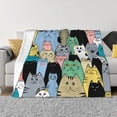 thumbnail image 3 of Throw Blanket for Couch, Different Cats Super Soft Fuzzy Comfy Warm Throw Blanket, Cuteness Lightweight Cozy Plush Flannel Blanket & Throws for Sofa and Bed All Season, 3 of 5