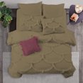 thumbnail image 1 of BedDecor 600 Thread Count Sirena Shabby Chic 3 Piece Solid (Taupe, Full/Queen) 100% Egyptian Cotton Base Duvet Cover Set, 1 of 7