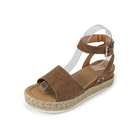 

Colisha Women Wedges Summer Platform Sandal Ankle Strap Wedge Sandals Party Comfort Casual Shoes Thick Sole Espadrilles Brown 5.5