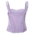 thumbnail image 6 of Womens Tank Tops 2026 Lace Square Neck Spaghetti Straps Camis Solid Color Ribbed Sleeveless Casual Basic Undershirt, 6 of 8