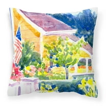 Carolines Treasures 6134PW1414 Houses Decorative   Canvas Fabric Pillow 14Hx14W multicolor