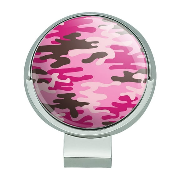 Pink Camouflage Golf Hat Clip With Magnetic Ball Marker
