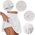 thumbnail image 3 of Jupe-short Athlétique Active pour Femme, Jupe-Short de Sport Extensible à la Mode, Jupe de Course Aguichant, Jupe-Pantalon, Jupe Légère avec Short Intégré pour la Course, le Tennis, le Golf, l'Entraînement, Usage Décontracté (Blanc, G), 3 of 7
