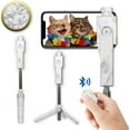 thumbnail image 1 of IBAOLE Selfie Stick Tripod with Detachable Wireless Remote Shutter for iPhone & Android: 360° Rotating Phone Holder, Extendable Stick & Reversible Pin, Perfect for TikTok Marble -, 1 of 8