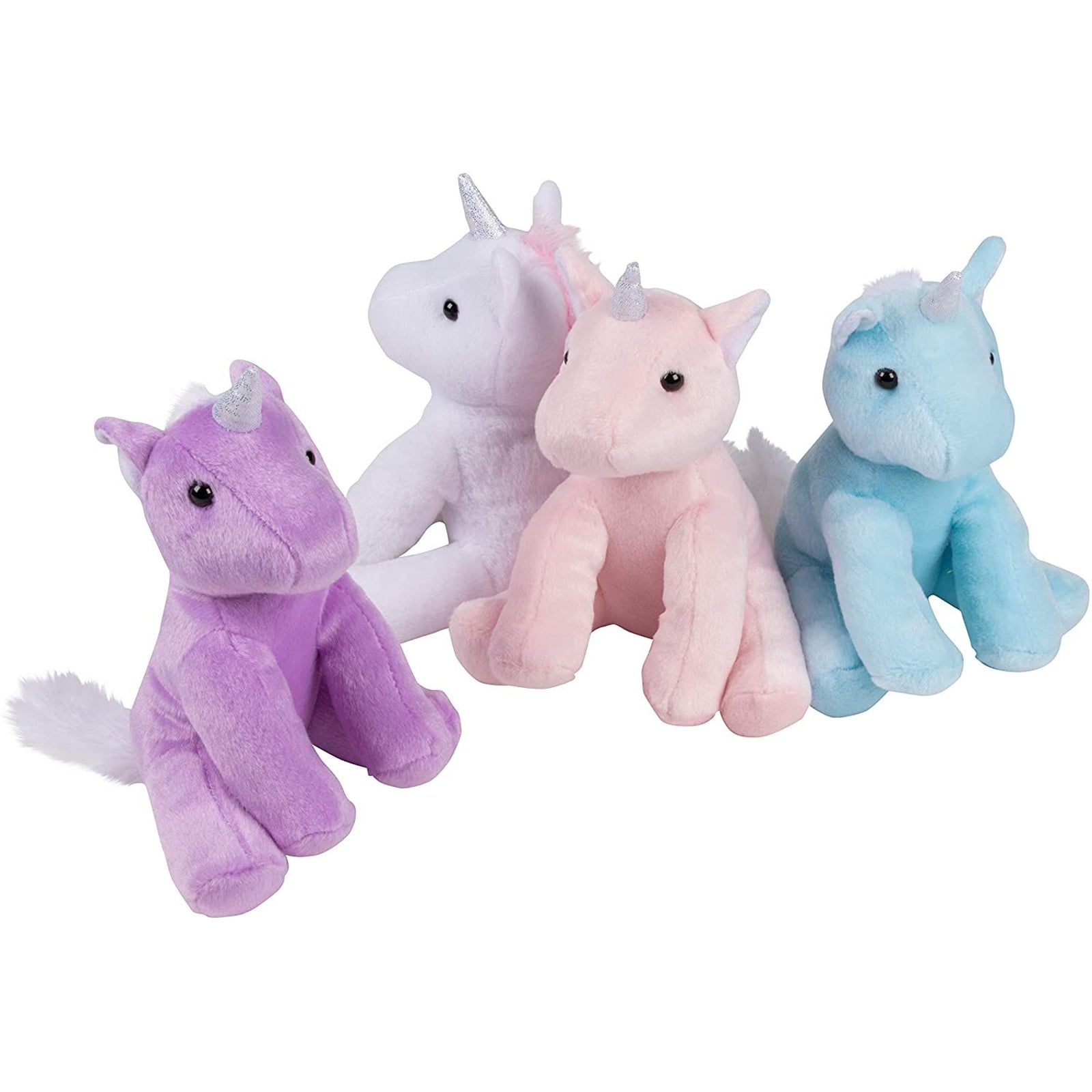 Unicorn Stuffed Animal Floppy Plush 12" Pink Purple or White w/ Sparkles Hug Fun 