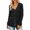 Black, variant on Women's Knitted V Neck Patchwork Button Up Cardigan Top Long Sleeve Draped Open Front Cardigan Sweater Duster Creme Cardigans Oversized Knit Cardigan Fuzzy Sweater Womens Long Cardigan