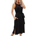 thumbnail image 2 of Birdeem Robe Décontractée Sans Manches à Col Rond pour Femmes, Mode Été, 2 of 6