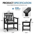 thumbnail image 4 of MUCHENGHY Set of 2 HDPE Patio Dining Chairs, Heavy-Duty Outdoor Armchairs, Black, 4 of 8