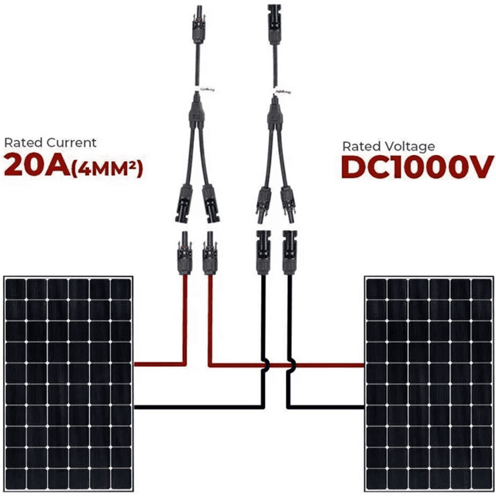 1 Pack Solar Panel Y Branch Cable Connection Waterproof Adapter Connector Extension USA