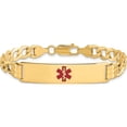 thumbnail image 3 of 14K Yellow Gold Semi-Solid Medical Red Enamel Curb Link Id Bracelet (7 X 10.5) Made In United States xm579cr-7, 3 of 5