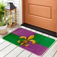 thumbnail image 2 of Mardi Gras Front Door Mat Indoor Entrance 17x29 Inch, Seasonal Holiday Fleur de Lis Decorative Doormat, for Outdoor Entrance Floor Rugs DM130, 2 of 6