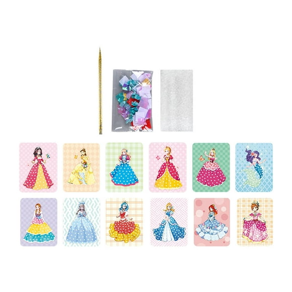 Enfants Arts Éducation Livre Poke Art Préscolaire Apprentissage Jouet Robe de Princesse Colorée