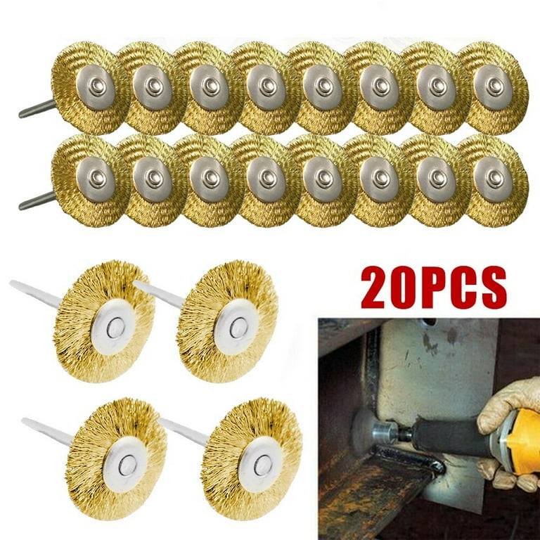 20PCS 3.175*25mm Brass Wire Wheel Brushes Polishing Tool For Grinder  Accessory 