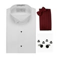 thumbnail image 1 of Wing Collar Tuxedo Shirt, Burgundy Cummerbund, Bow-Tie, Cuff Links & Studs Set, 1 of 1