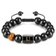 thumbnail image 1 of Con Letras Ajustables De 10Mm, Cuentas De Piedra De Ojo De Tigre De Ónix Negro Natural, Pulsera De Cuerda Trenzada, Regalo Significativo 26 Pulseras matsuzay AP006886-11, 1 of 6