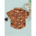 thumbnail image 5 of Boy Summer Shirt, 1-5Years Old Cartoon Pattern Printed Kid Lapel Neck Short Sleeve Tops Button Down Clothing for Children, 5 of 10