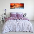 thumbnail image 3 of Wall Art Sunset over the Ocean Beach Painting On Canvas Wall Decorations for Living Room Stretched and Framed Canvas Paintings 3 Piece Bedroom Bathroom Wall Decor Office Home Decor - 12"x16"x3, 3 of 6