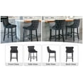 thumbnail image 6 of ArcticScorpion Velvet Button-Tufted Wing-Back Bar Stool, (Set of 2), 6 of 7