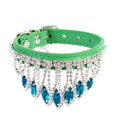 thumbnail image 2 of Collier pour Chat en Cuir avec Pompons, Collier pour Chien Réglable Rétro Gemme Colliers pour Petits Animaux Accessoires pour Chien Chaton Chiot, Bleu, 25cm, 2 of 8