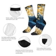 thumbnail image 6 of Goofa Moonlit Golden Tree Peacock Printed Men's Crew Socks, Soft Durable Breathable Moisture-Wicking with Odor Control Cotton socks, 6 of 9