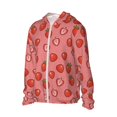 thumbnail image 2 of Pofeuu Red Strawberry Print Sun Protection Outdoor Lightweight Full Zip UV Cooling Hoodie Long Sleeve Summer Clothing for Outdoor Hiking-3X-Large, 2 of 5