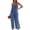 Blue, variant on Iyufng Casual Jumpsuits for Women Spaghetti Straps Wide Leg Denim Jumpsuit
