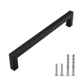 thumbnail image 2 of Modket M1603 Modern Euro Square Cabinet Handle 304 Stainless Steel — 6-7/8" Overall Length, 6-1/4" (160mm) Hole Centers, Matte Black— 1-Pack, 2 of 6